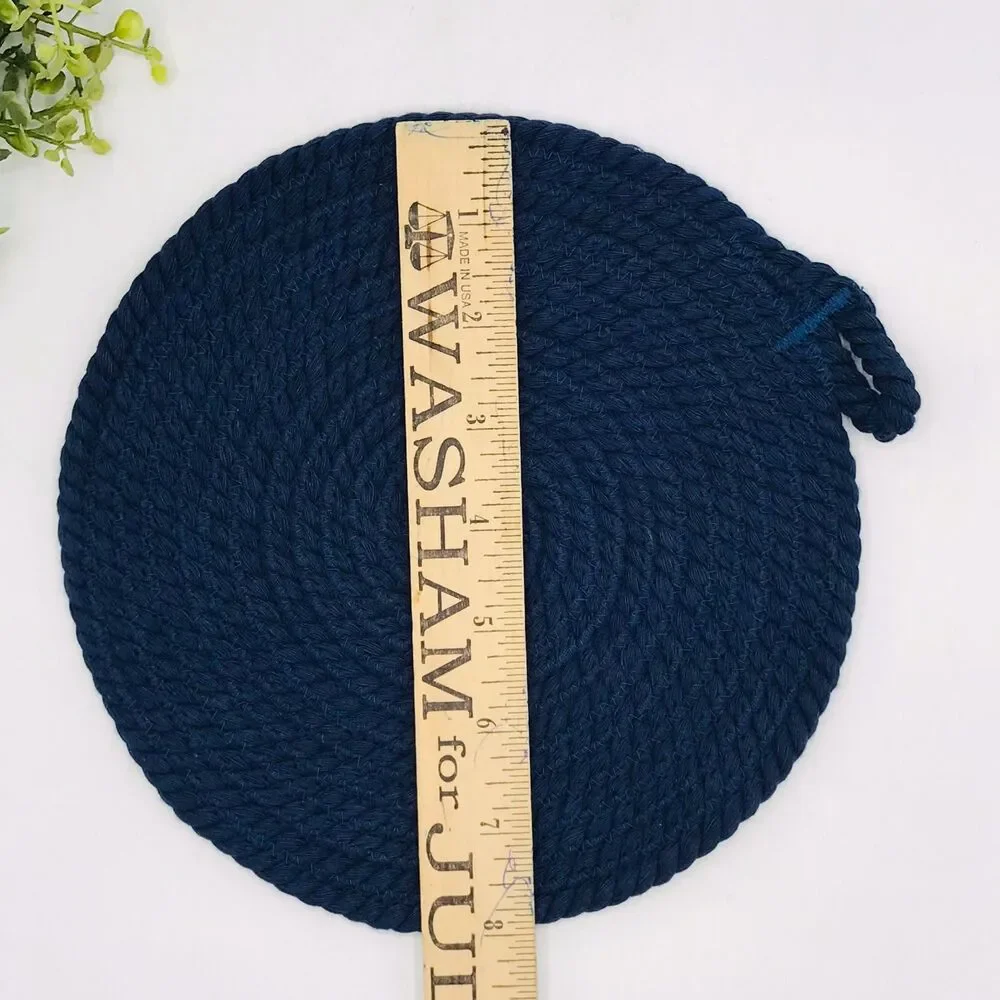 Trivet, Finger Hotpad, 2 Square Potholders, and Scrubbie, Navy Blue, 5 Piece Set